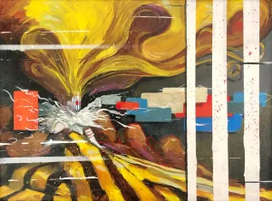 Bee Queen by Michael Grills, Acrylic on Canvas, 18 x 12 inches or 46cm x 30cm