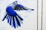 Blue Bird on White Sky thumbnail.