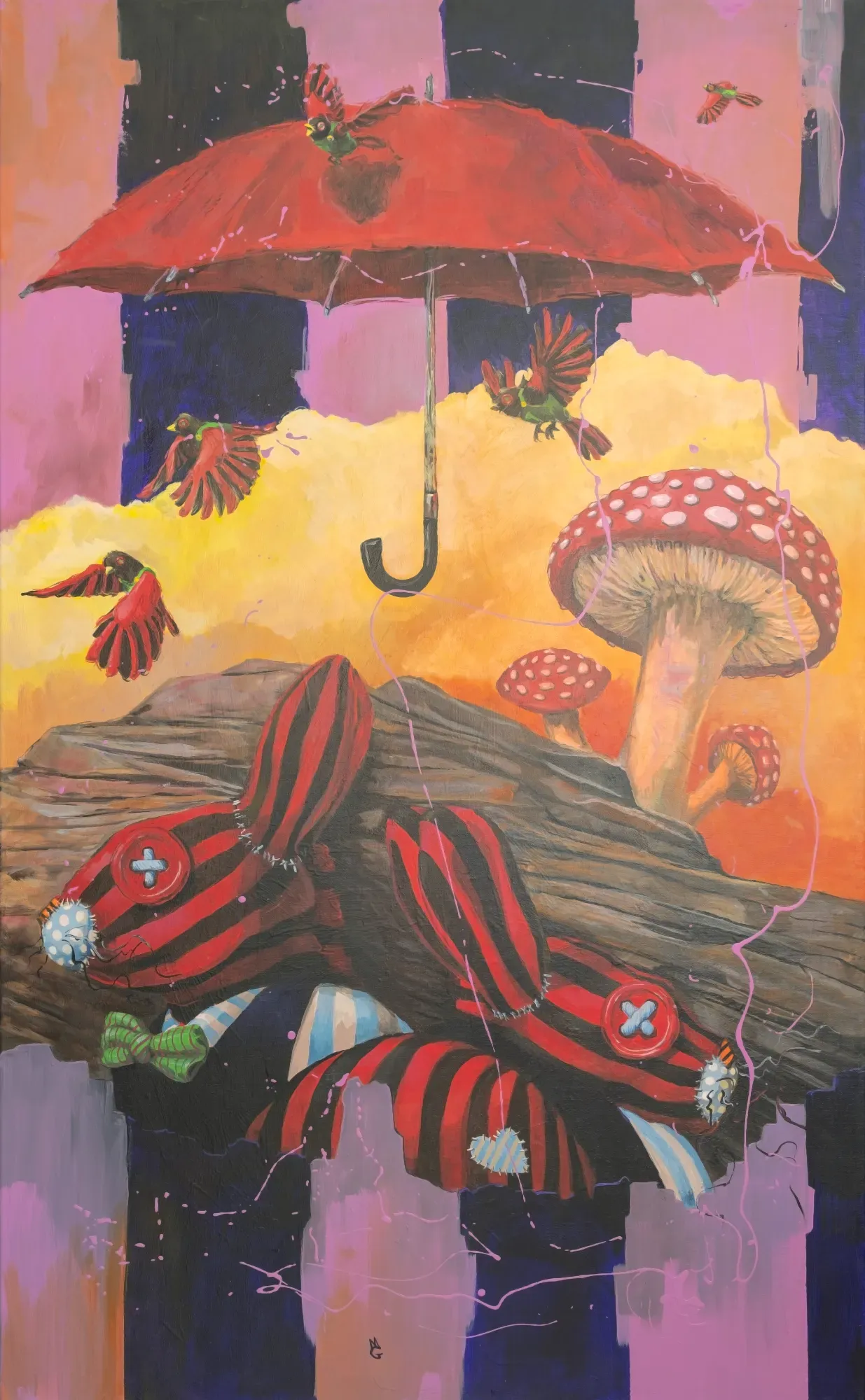 Closely Guarded by Michael Grills, Acrylic on Canvas, 36 x 60 inches or 91cm x 152cm