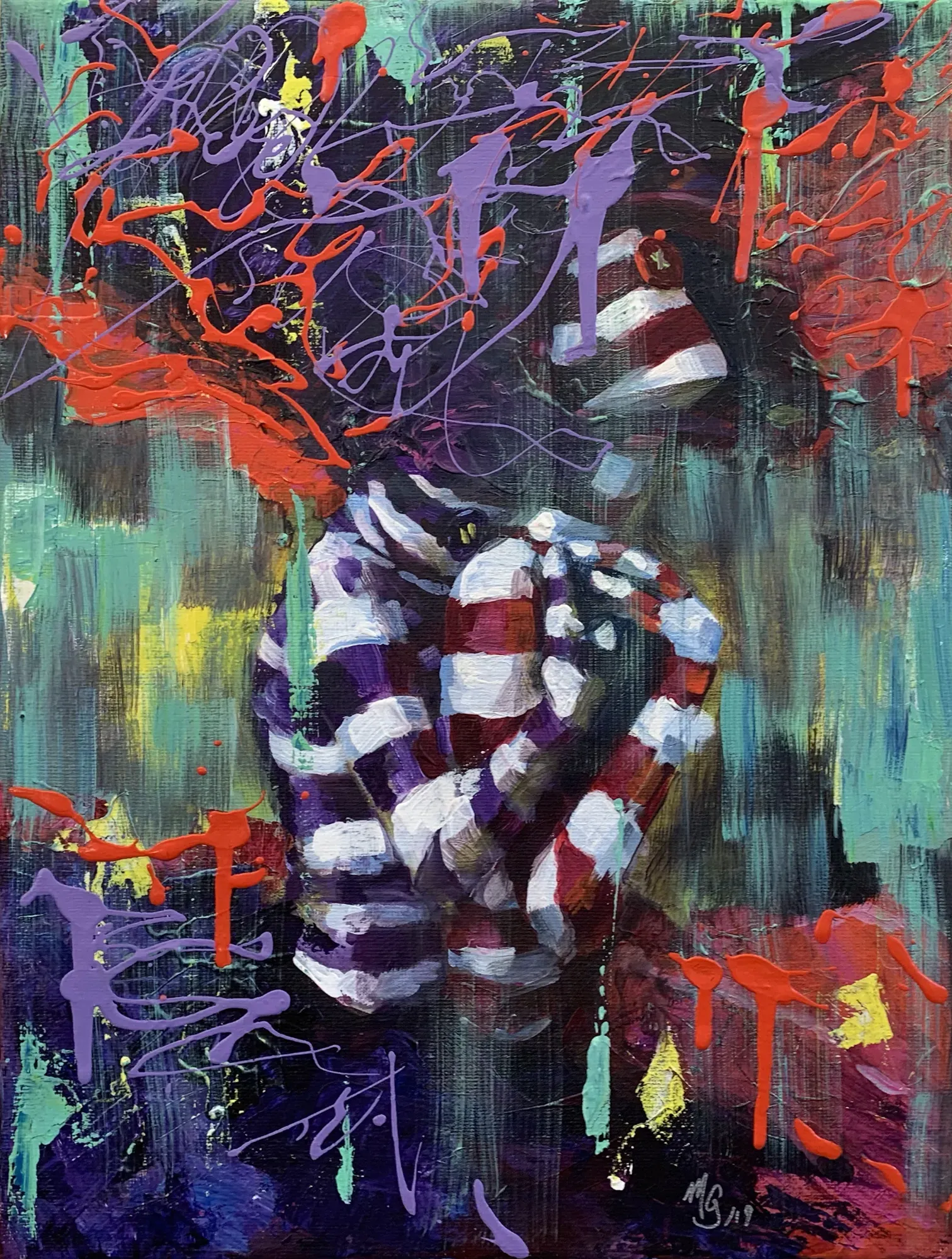 Embrace by Michael Grills, Acrylic on Canvas, 16 x 20 inches or 41cm x 51cm