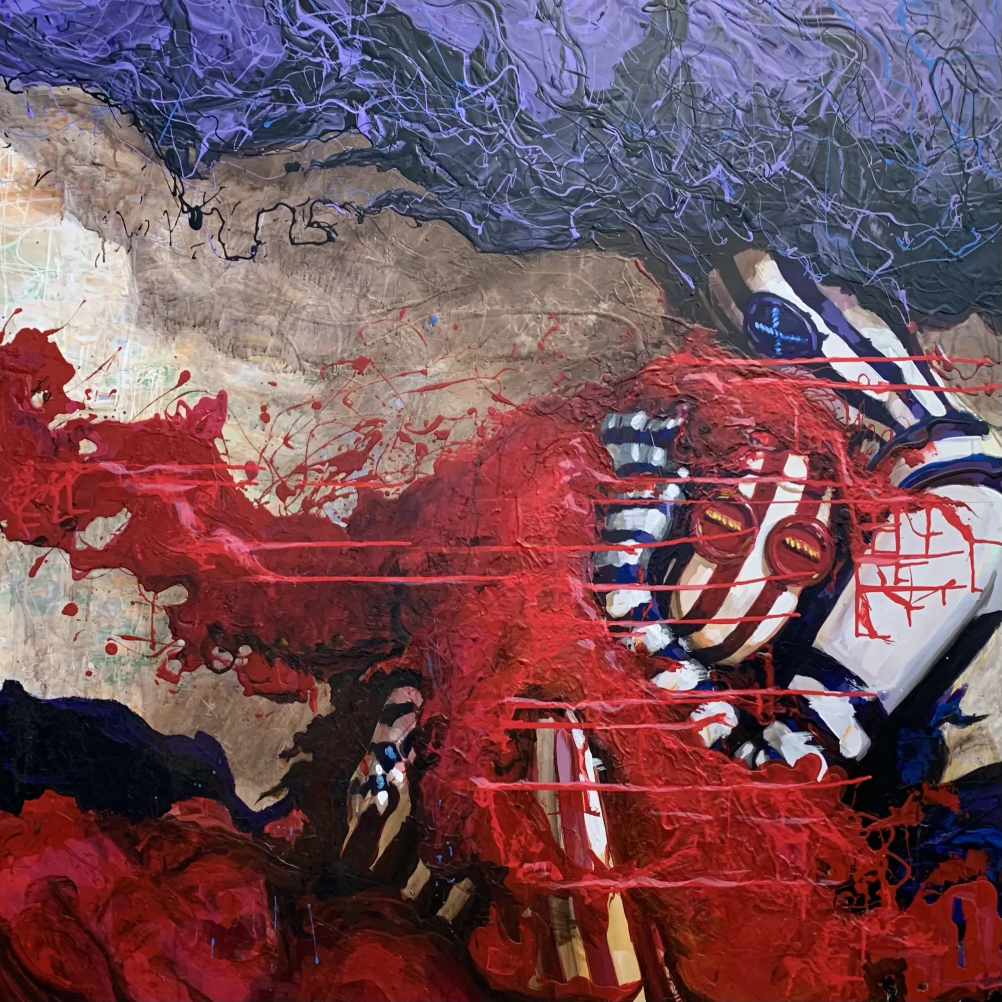 Embrace Too by Michael Grills, Acrylic on Panel, 48 x 48 inches or 122cm x 122cm