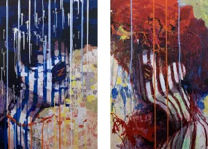 Energy Transfer by Michael Grills, Acrylic on Canvas Diactic, 72 x 48 inches or 183cm x 122cm
