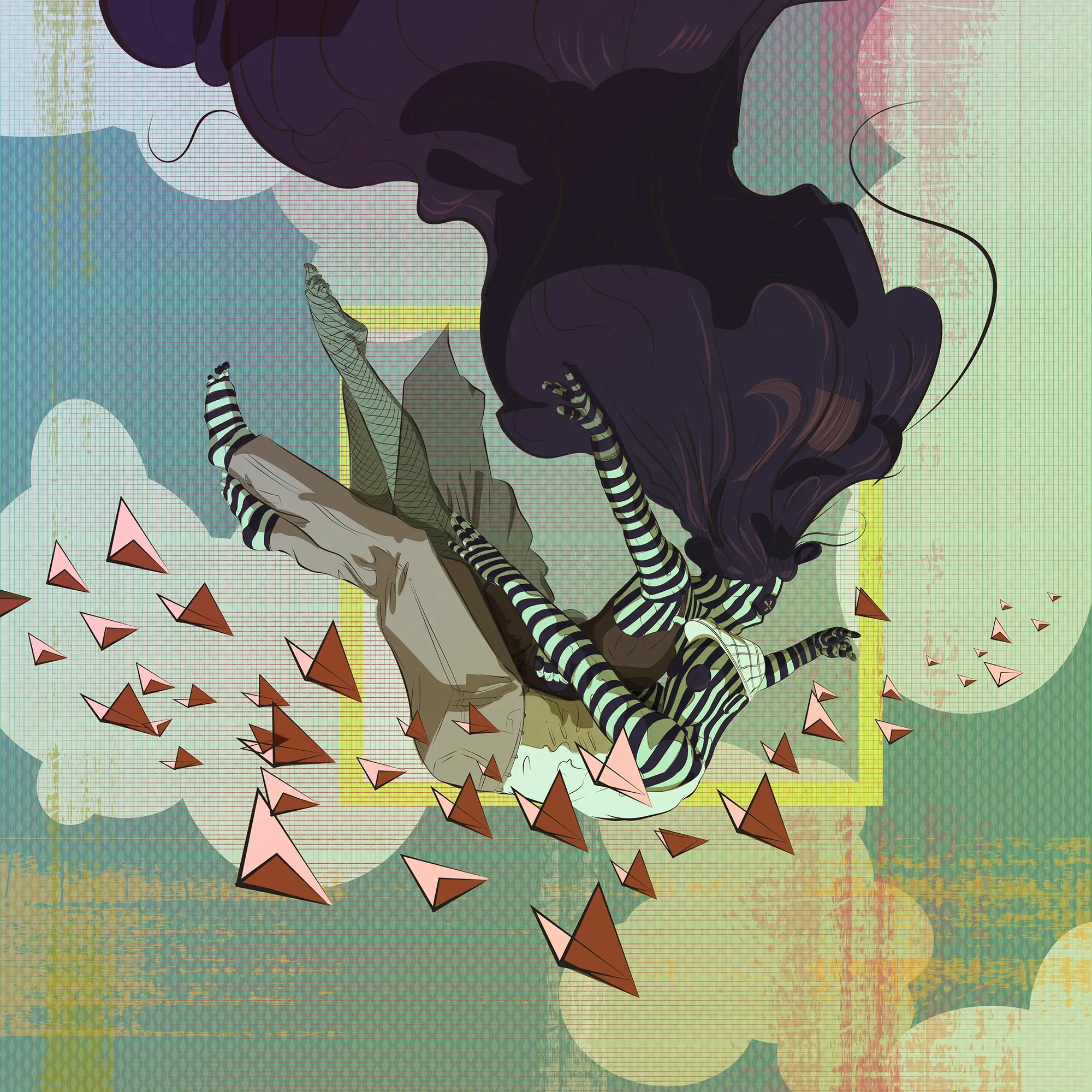 Falling Amoungst Paper ButterFlies Remix 01 by Michael Grills, Digital, 12 x 12 inches or 30cm x 30cm
