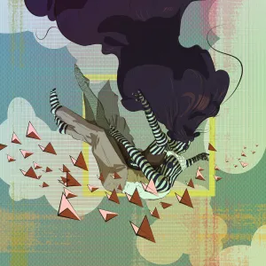 Falling Amoungst Paper ButterFlies Remix 01 remix by Michael Grills, Digital Print, 12x12 or 30cm x 30cm