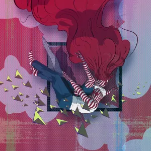 Falling Amoungst Paper ButterFlies Remix 03 remix by Michael Grills, Digital Print, 12x12 or 30cm x 30cm