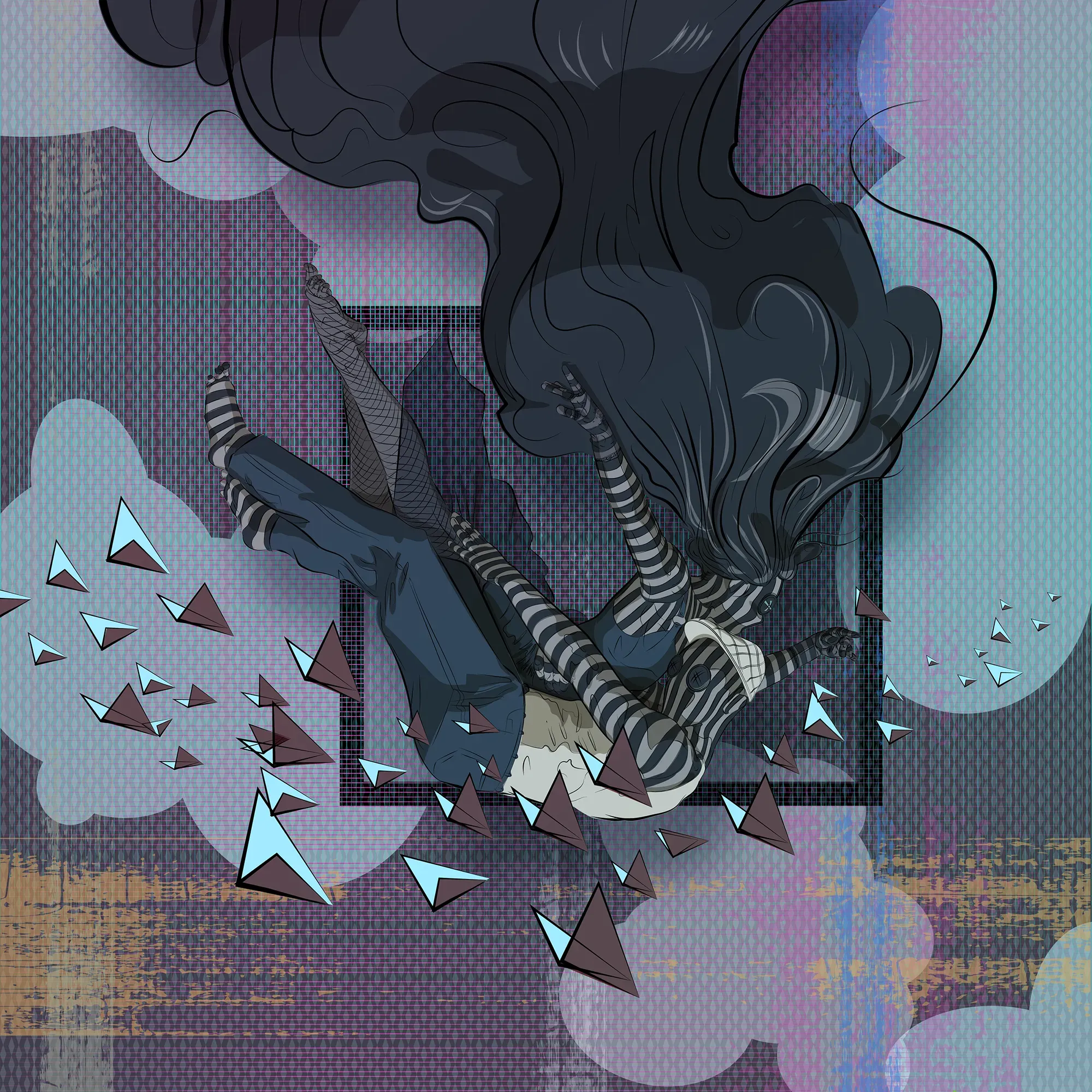 Falling Amoungst Paper ButterFlies Remix 04 by Michael Grills, Digital, 12 x 12 inches or 30cm x 30cm
