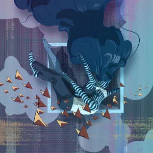 Falling Amoungst Paper ButterFlies Remix 05 remix by Michael Grills, Digital Print, 12x12 or 30cm x 30cm