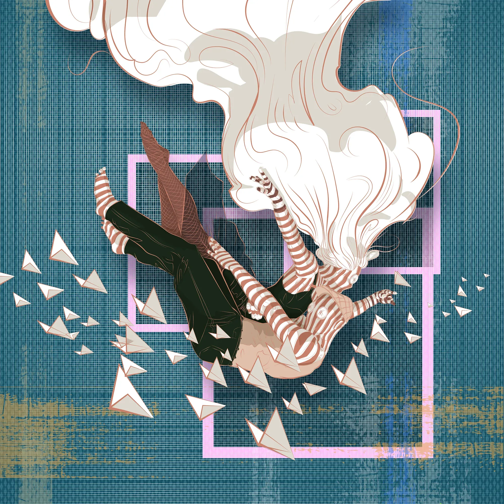 Falling Amoungst Paper ButterFlies Remix 09 by Michael Grills, Digital, 12 x 12 inches or 30cm x 30cm