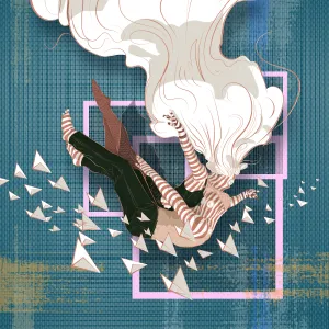 Falling Amoungst Paper ButterFlies Remix 09 remix by Michael Grills, Digital Print, 12x12 or 30cm x 30cm