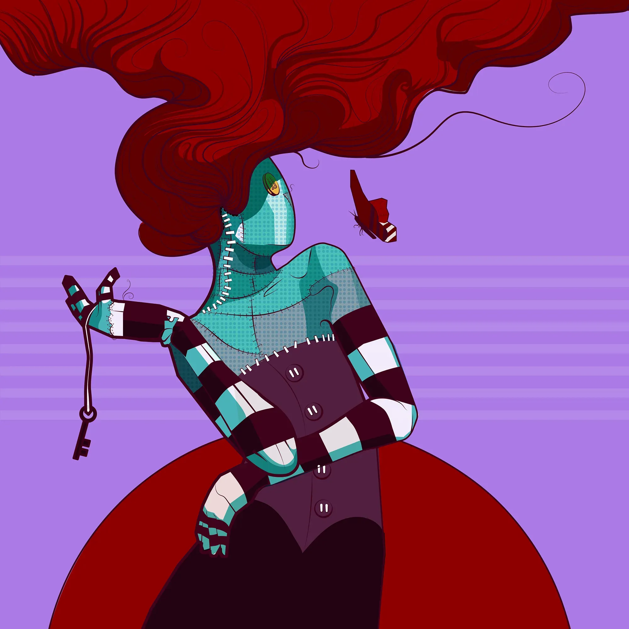 Holding Back the Key From a Butterfly Remix 03 by Michael Grills, Digital, 12 x 12 inches or 30cm x 30cm