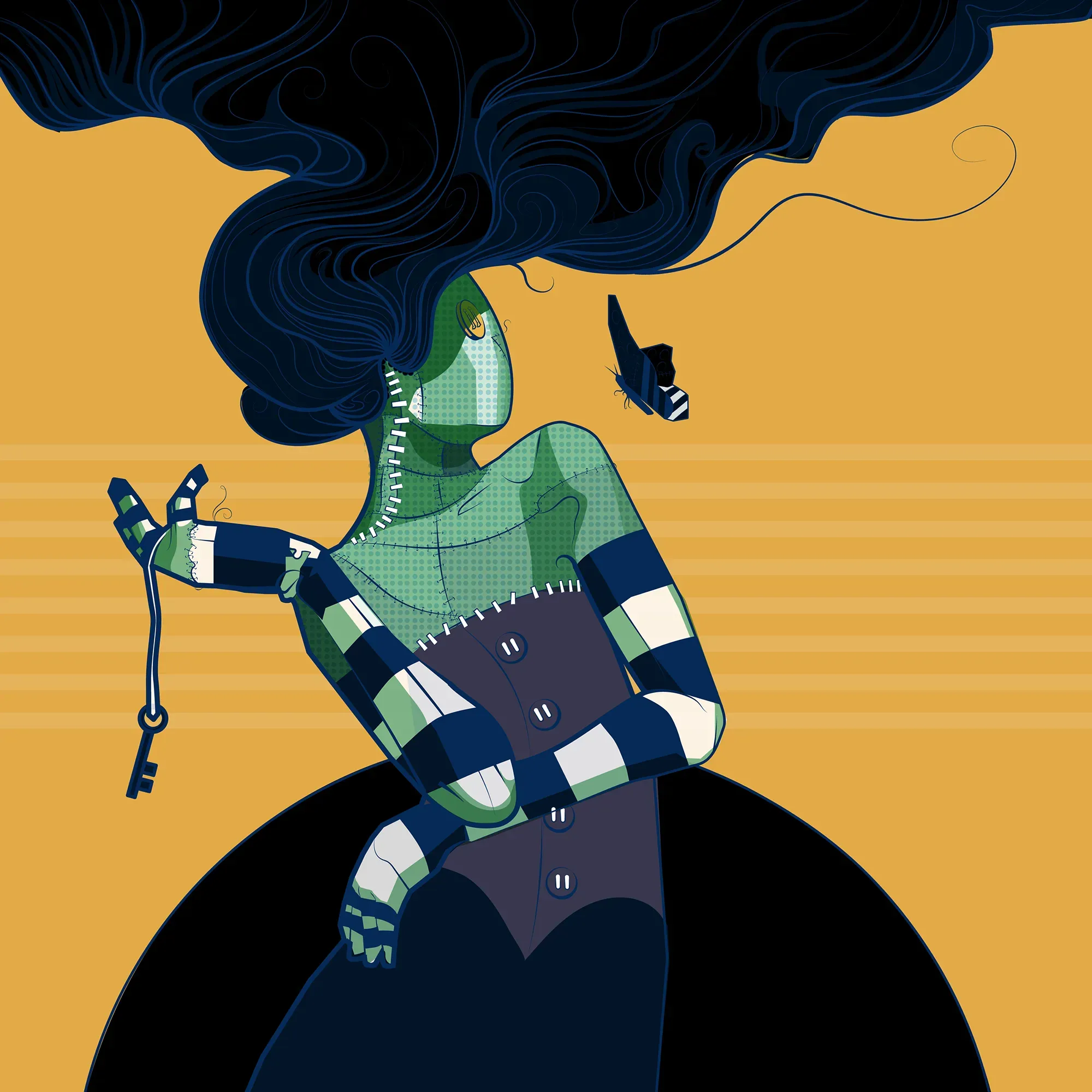 Holding Back the Key From a Butterfly Remix 04 by Michael Grills, Digital, 12 x 12 inches or 30cm x 30cm