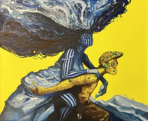Playin' Chickin by Michael Grills, Acrylic on Canvas, 20 x 16 inches or 51cm x 41cm