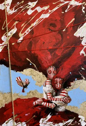 Sisters 03 by Michael Grills, Acrylic With Rope On Canvas, 24 x 36 inches or 61cm x 91cm