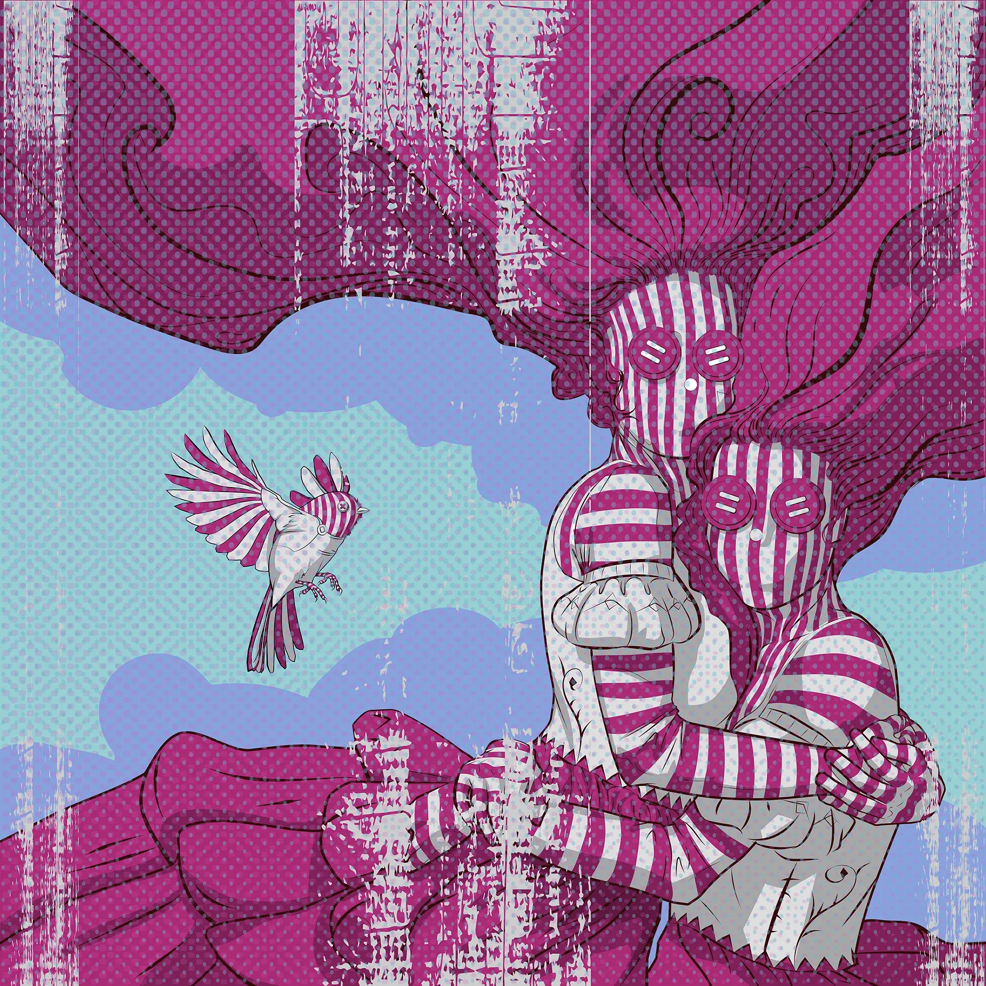 Sisters3 Remix 02 by Michael Grills, Digital, 12 x 12 inches or 30cm x 30cm