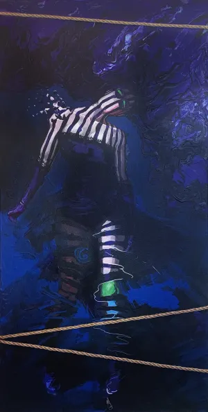 Solo Dancer by Michael Grills, Acrylic on Canvas, 24 x 48 inches or 61cm x 122cm
