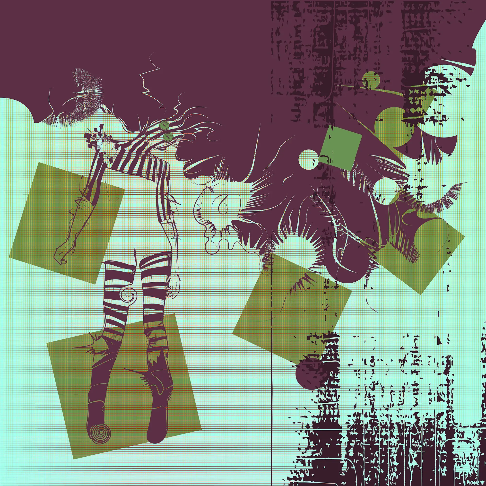 Square Dance Remix 01 by Michael Grills, Digital, 12 x 12 inches or 30cm x 30cm