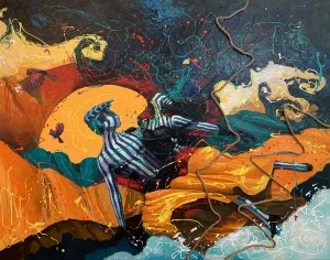 The Dance by Michael Grills, Acrylic and Rope on Canvas, 60 x 48 inches or 152cm x 122cm