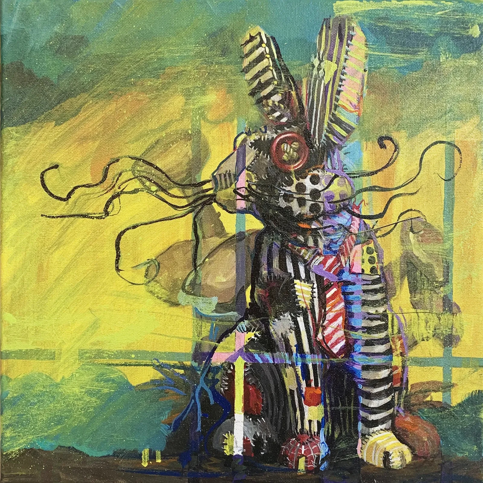 Typical Wabbit by Michael Grills, Acrylic on Canvas, 12 x 12 inches or 30cm x 30cm